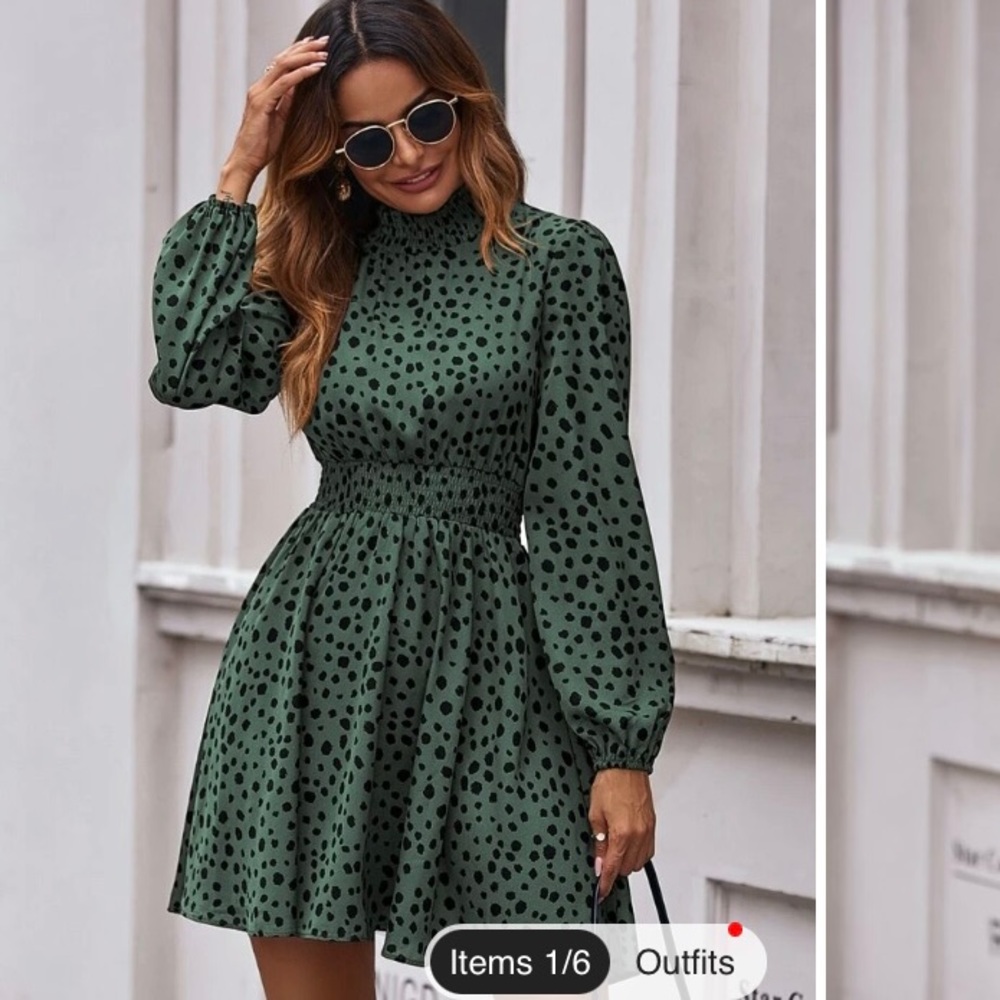 Green and Black Dress